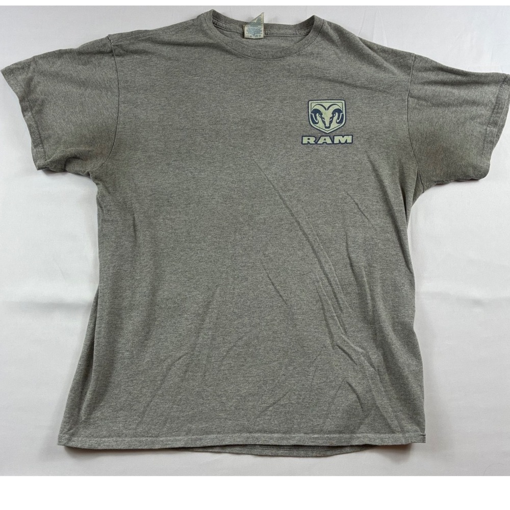 Ram Trucks T-Shirt Mens Large Gray Guts Glory American Pride Graphic Tee Good